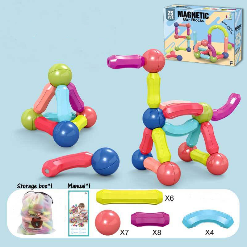 36-Piece Magnetic Building Sticks Set