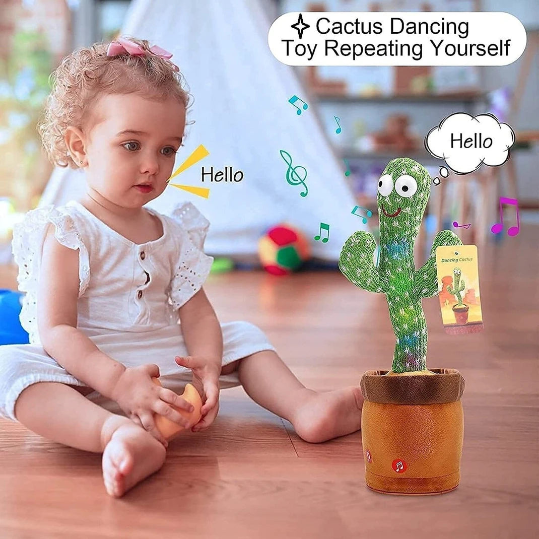 Talking Dancing Cactus Toy with Voice Repeat & Music