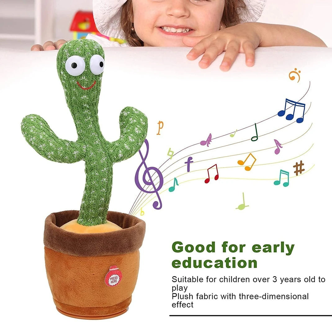 Talking Dancing Cactus Toy with Voice Repeat & Music
